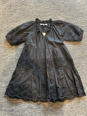 NWT Sea New York Black Eyelet Dress (girls size 8)